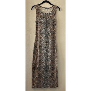 Billabong Women's Maxi Dress Size Med Aztec Print Open Back Tank Dress Boho
